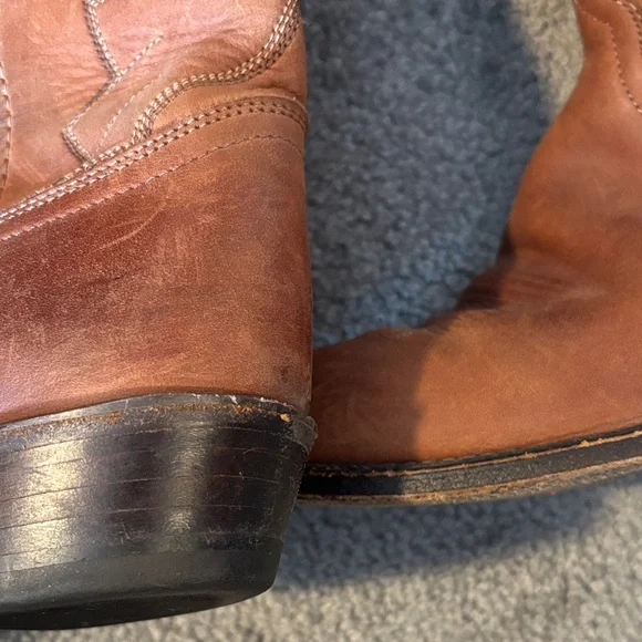 Vintage Dan Post Marlboro Brown Leather Cowboy Boots. Size 8 M - Picture 9 of 12